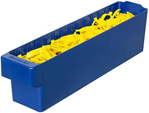 Akro-Mils 31148 AkroDrawer Stackable Plastic Storage Drawer Storage Bin, (17-5/8-Inch x 3-3/4-Inch x 4-5/8-Inch), Blue, (6-Pack)