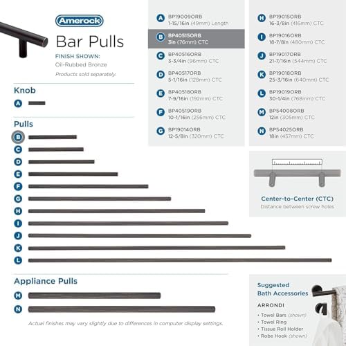 Amerock 3" Bar Pulls Oil-Rubbed Bronze Drawer Pull