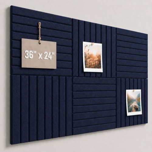 Stripe Felt Bulletin Board Tiles, Cork Board Alternative 24 x 36 in