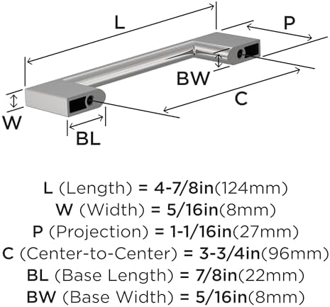 Amerock 25 Pack 3-3/4" Cityscape Polished Chrome Drawer Pull