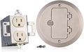 Leviton 15 Amp 1-Gang Floor Box Assembly, Commercial Grade, Tamper-Resistant, Self-Grounding, 25251-TFN