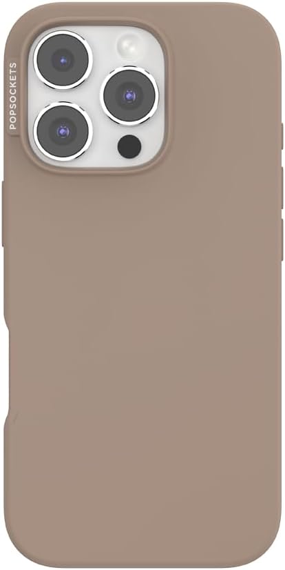PopSockets iPhone 16 Pro Phone Case with MagSafe- Latte | Magnetic, Wireless Charging, Camera & Drop Protection, Brown, Plain, Cream, Beige, Summer Spring