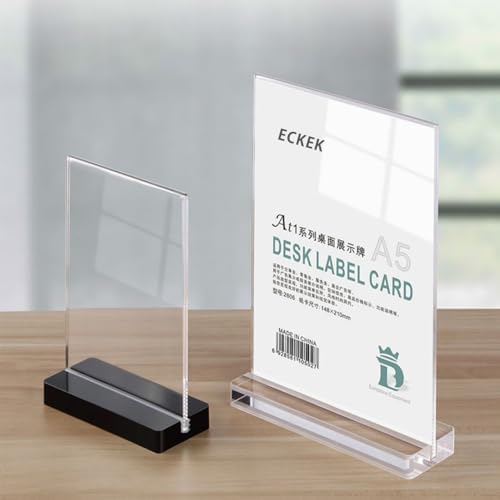 Acrylic Sign Holder (Black Horizontal A4 297×210mm/11.69×8.27 inches)