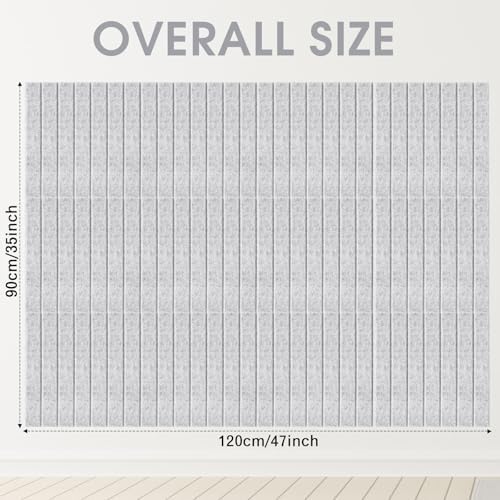 Honoson 12 Pack Felt Bulletin Board Self Adhesive Wall Tiles, Marble Gray