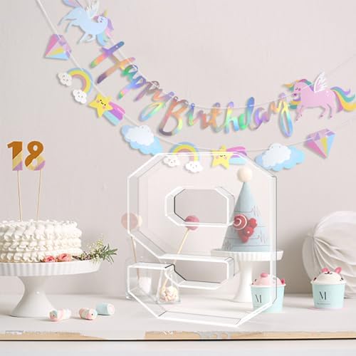 13.8" Acrylic Number Charcuterie Tray, Fillable Charcuterie Box (Number 9)