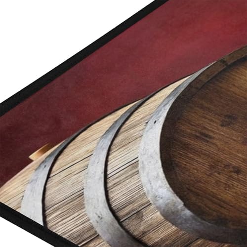 Red Wine Glass Grapes Kitchen Rug Romantic Floor Comfort Mats Bath Rugs Entryway Welcome Non Slip Area Rug for Bedroom Living Room Doormats Home Decor 39" X 20"