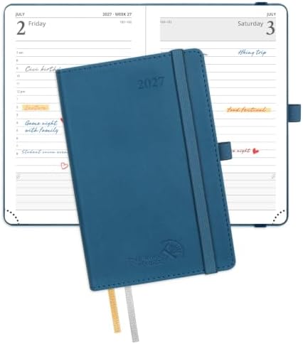 POPRUN 2027 Small Daily Planner One Page Per Day,Pocket Size Daily Calendar