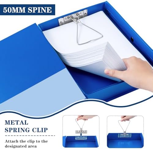 Storage File Boxes, 6 Pack Foldable File Boxes, 50mm Spine, Blue