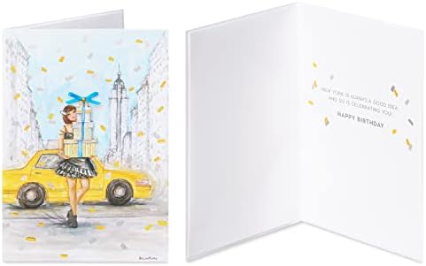 Papyrus Deluxe Boxed Birthday Card Assortment - Designed by Bella Pilar, City Fashion (4-Count)