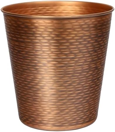 happimess Remi 2.1 Gal Textured Steel Wastebasket, Antique Copper