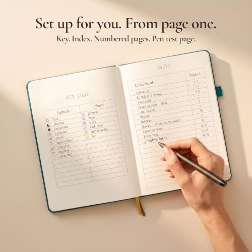Bullet Dotted Journal Dot Grid Notebook | A5 Daily Journaling Notebooks for Personal Writing, Work, Women | 120gsm Thick Paper, Hard cover, Lay Flat Binding | 5x7 Journals Cuaderno Libretas de apuntes