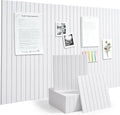Slat Felt Wall Tiles (12 Pack) - 11.8"x11.8" Self-Adhesive Bulletin Board for Wall, Acoustic Panels for Sound Dampening, Modern Black Pin Board, Home Office Decor (30x30cm)