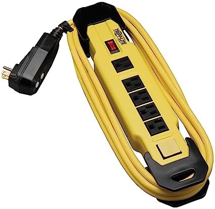 Tripp Lite Eaton TLM609GF Heavy Duty Power Strip with GFCI Plug, Yellow Metal Housing, 6 Outlets, 9 Foot / 2.7 Meter Cord, Keyhole Mounting Slots, Industrial Garage Work Shop Bench