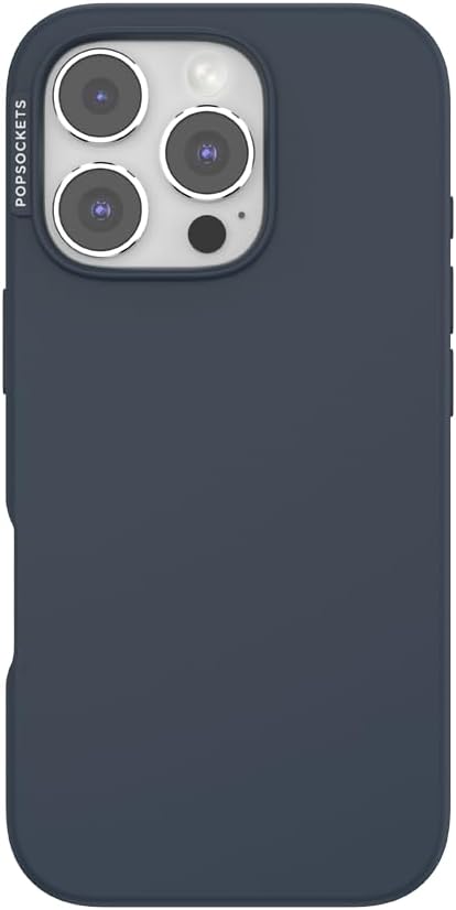 PopSockets iPhone 16 Pro Phone Case with MagSafe- Navy | Magnetic, Wireless Charging, Camera & Drop Protection, Navy, Blue, Dark, iPad, Removable, Popper
