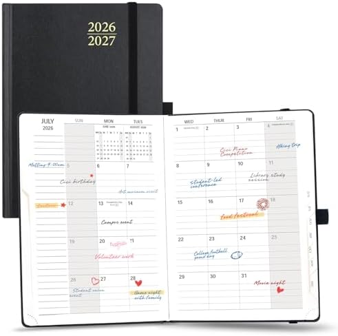 POPRUN Monthly Planner 2026-2027, 6.25" x 8.5", Academic Calendar Book