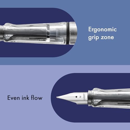 LAMY safari vista - Fountain Pen with ergonomic grip & polished Left-Handed steel nib (LH) in size M - ideal for any Writing & Calligraphy - including LAMY T 10 blue cartridge