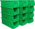 Akro-Mils 30234 AkroBins Plastic Storage Bins, 15"x5"x5", Green, 12-Pack