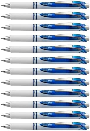 Pentel EnerGel Pearl Deluxe RTX Retractable Liquid Gel Pen, 0.7mm, Blue Accent, Blue Ink, Box of 12 (BL77PW-C)