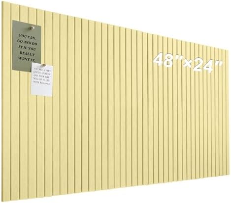 Large Felt Bulletin Board 48" x 24", Butter Yellow