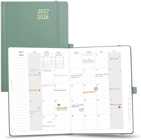 POPRUN Monthly Planner 2027-2028, 6.25" x 8.5", 18-Month Calendar Book