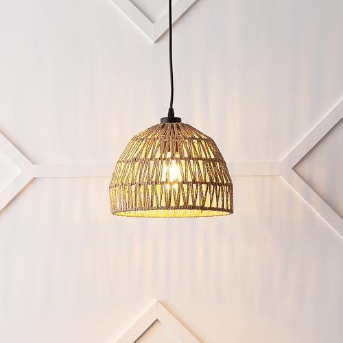 JONATHAN Y Campana 1-Light Pendant Dome Ceiling Lamp, 10.25", Brown