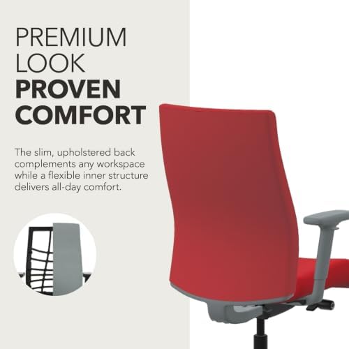 HON Ignition 2.0 Ergonomic Office Chair, Lumbar Support, Desk Chair, Ruby