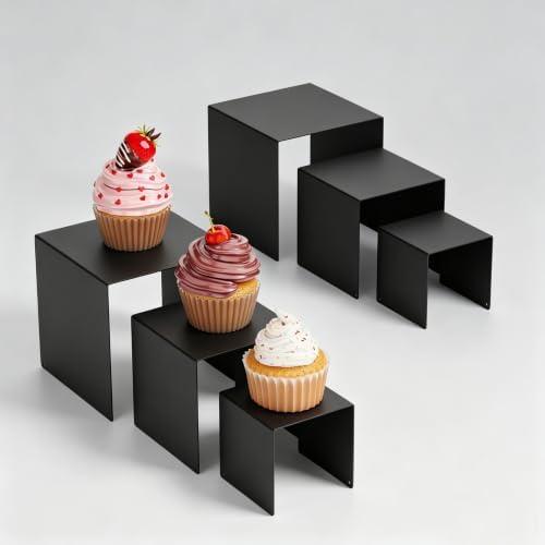 Display Stand & Risers, 6 Pcs Set Metal Rectangular Cupcake Stands