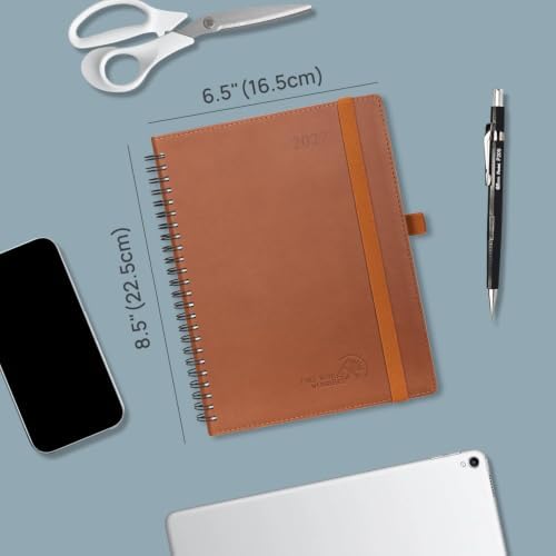 POPRUN 2027 Planner, 6.5'' x 8.5'', Weekly and Monthly Daily Calendar Book