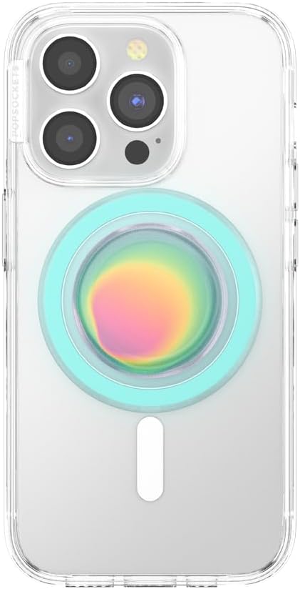 PopSockets Phone Grip for MagSafe, Magnetic Holder- Boca Aura | Removable, For Kindle / Android / iPhone, With Magnet, Light Blue, Baby, iPad, Removable, Popper