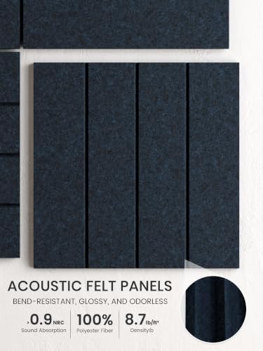 Bumusty 36" x 24" Large Cork Board Alternative, Carbon Blue