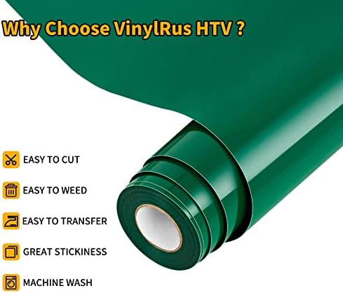 VinylRus Heat Transfer Vinyl, Green, 12" x 20ft
