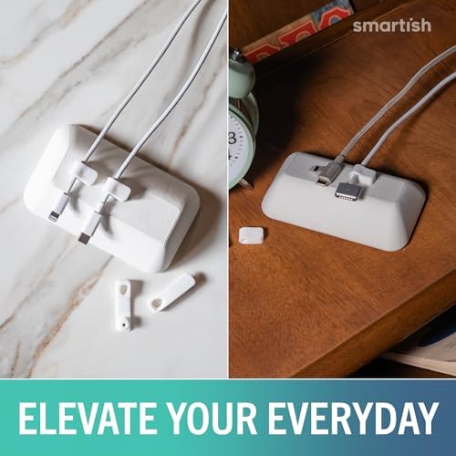 Smartish Magnetic Cord Holder, Bigger Cable Wrangler, Office Desk Organizer