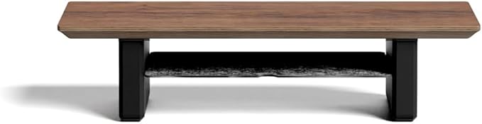 Raico Desk Shelf Mini Monitor Stand, Compact Walnut Wood Organiser, Small Desk Setup, Ergonomic Home Office Accessory (Walnut | 18.8 Inches)