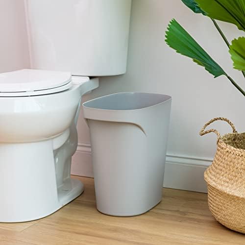 IRIS USA Small Trash Can |Made in USA| 6 Gallon/24 Qt (3-Pack) - Gray