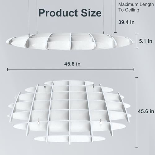 Acoustic Ceiling Panels Sound Absorbing Panels, Hexagon, White