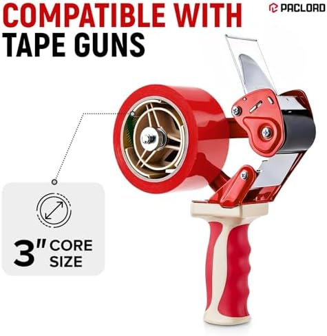 3" x 110 Yards Red Packing Tape, 4 Rolls - 2.0 Mil Carton Sealing Tape