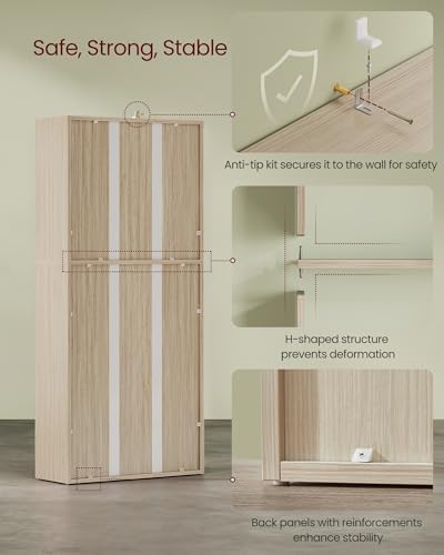 VASAGLE 5-Tier Bookshelf, Storage Organizer, 23.6 x 9.4 x 52.8 Inches