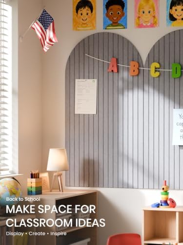 Large Arched Felt Bulletin Board 47.2''×25.5'', Soft Gray