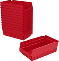 Akro-Mils 30130 Heavy Duty Plastic Shelf Bins, 12"x 6.5"x 4", Red, 12-Pk