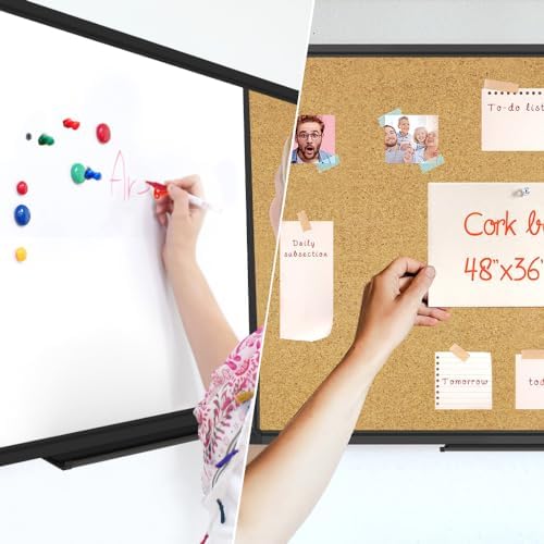 XBoard Magnetic Dry Erase Board Cork Board Combo 36 x 24 Inches
