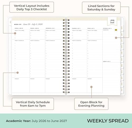 Blue Sky 2026-2027 Weekly & Monthly Academic Planner, 5.9"x8.6" Floral Mint