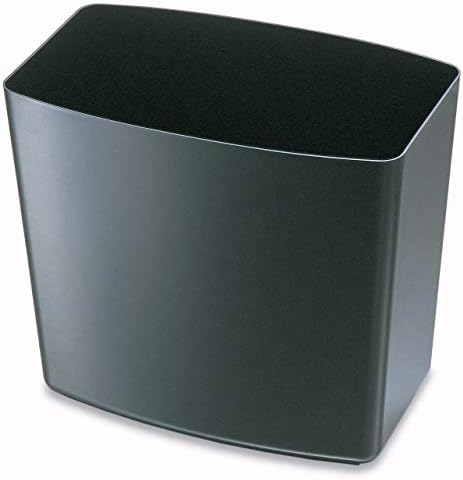 Officemate 2200 Series Executive Waste Basket, 20 Quart Capacity, 13.625 x 8.5 x 12.75 Inches, Black (22262)