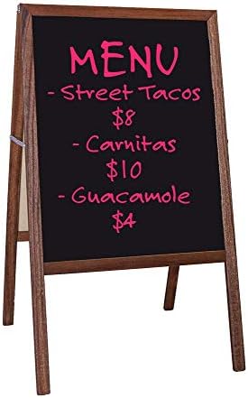 Flipside Products Marquee Easel, Stained Hardwood, Double Sided Black Dry Erase, Menus, Announcements, Restaurants, Coffee Shops, Sale