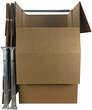 Amazon Basics Sturdy Wardrobe Moving Boxes, 20" x 20" x 34", Brown, 3-Pack