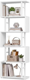 VASAGLE 6-Tier Book Shelf, S-Shaped Tall Display Shelf for Living Room | Bookcase Book Shelf, Tall Narrow Display Shelf Storage, Cloud White and Matte White, BARNET Collection ULLS172KD01