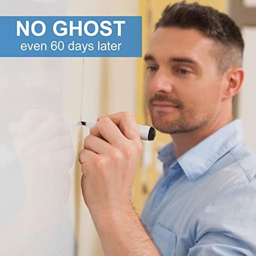 AFMAT White Board Sticker for Wall, 1.44x11ft Peel and Stick Whiteboard Wallpaper, Stain-Proof & Super Sticky Dry Erase Wall Decal, Dry Erase Contact Paper Roll Adhesive for Table/Door, 3 Markers WS11