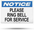 TRADESAFE Please Ring Bell for Service Sign - Aluminum Ring Bell Sign, Light Reflective, UV-Resistant, Waterproof, 14” X 10” Signs for Business