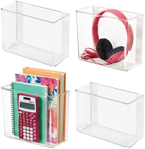 iDesign Adhesive Organizer Bin, Set of 4, Clear