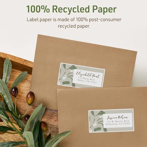 Avery EcoFriendly Recycled Shipping Labels, 2" x 4", Matte White, Permanent Adhesive, Laser & Inkjet Printers, 100 Total, Great for Shipping and Mailing, Product Merchandising, and More (48807)