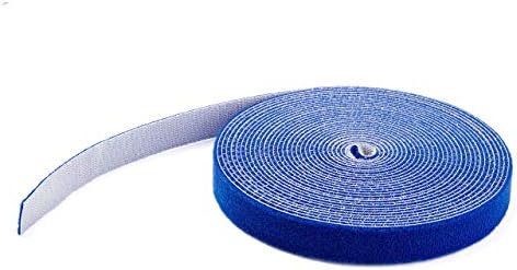 StarTech.com 50ft Hook and Loop Roll - Cut-to-Size Reusable Cable Ties - Bulk Industrial Wire Fastener Tape/Adjustable Fabric Wraps Blue/Resuable Self Gripping Cable Management Straps (HKLP50BL)